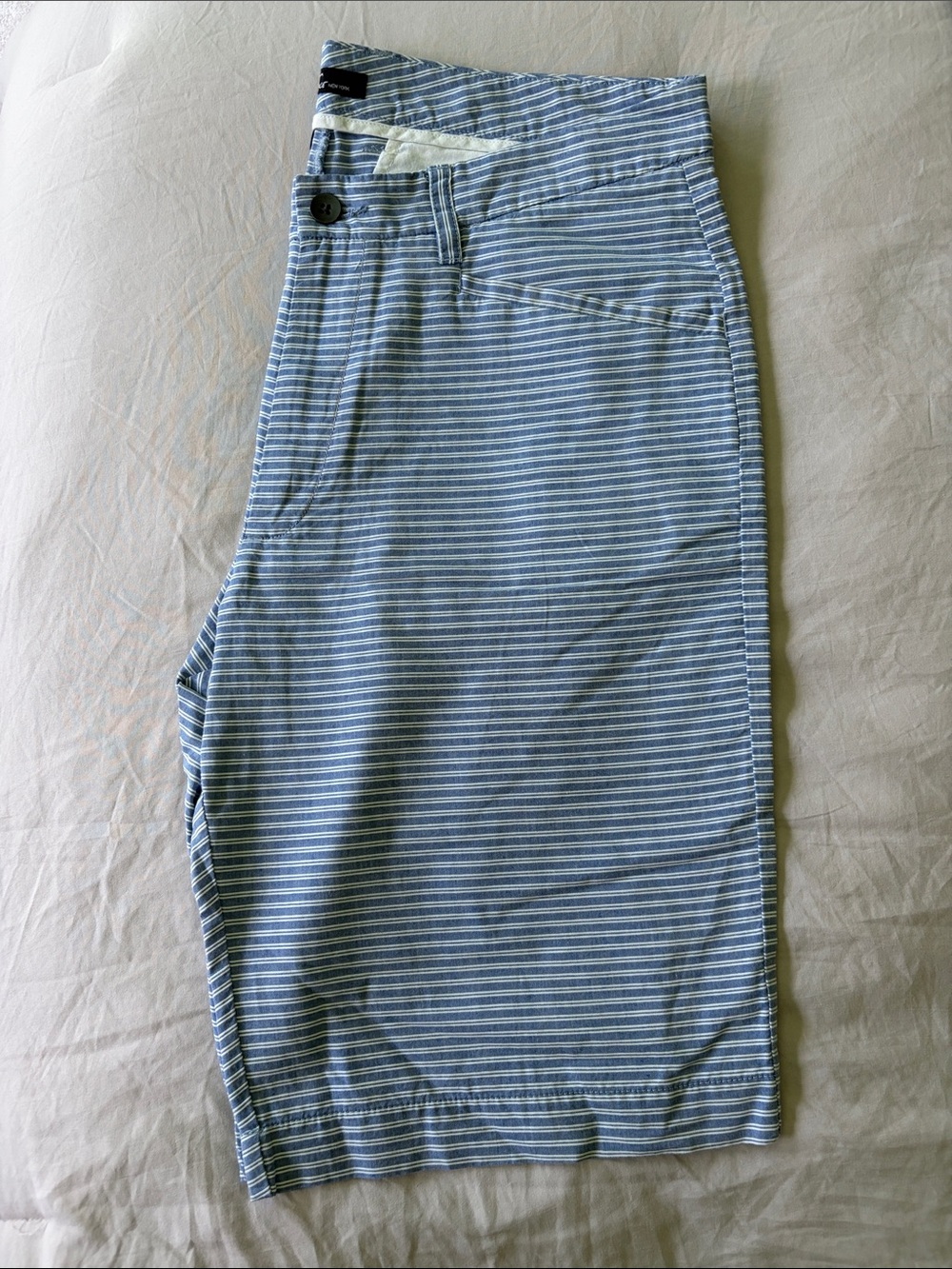 Kenneth Cole New York Light Blue and White Striped Shirt